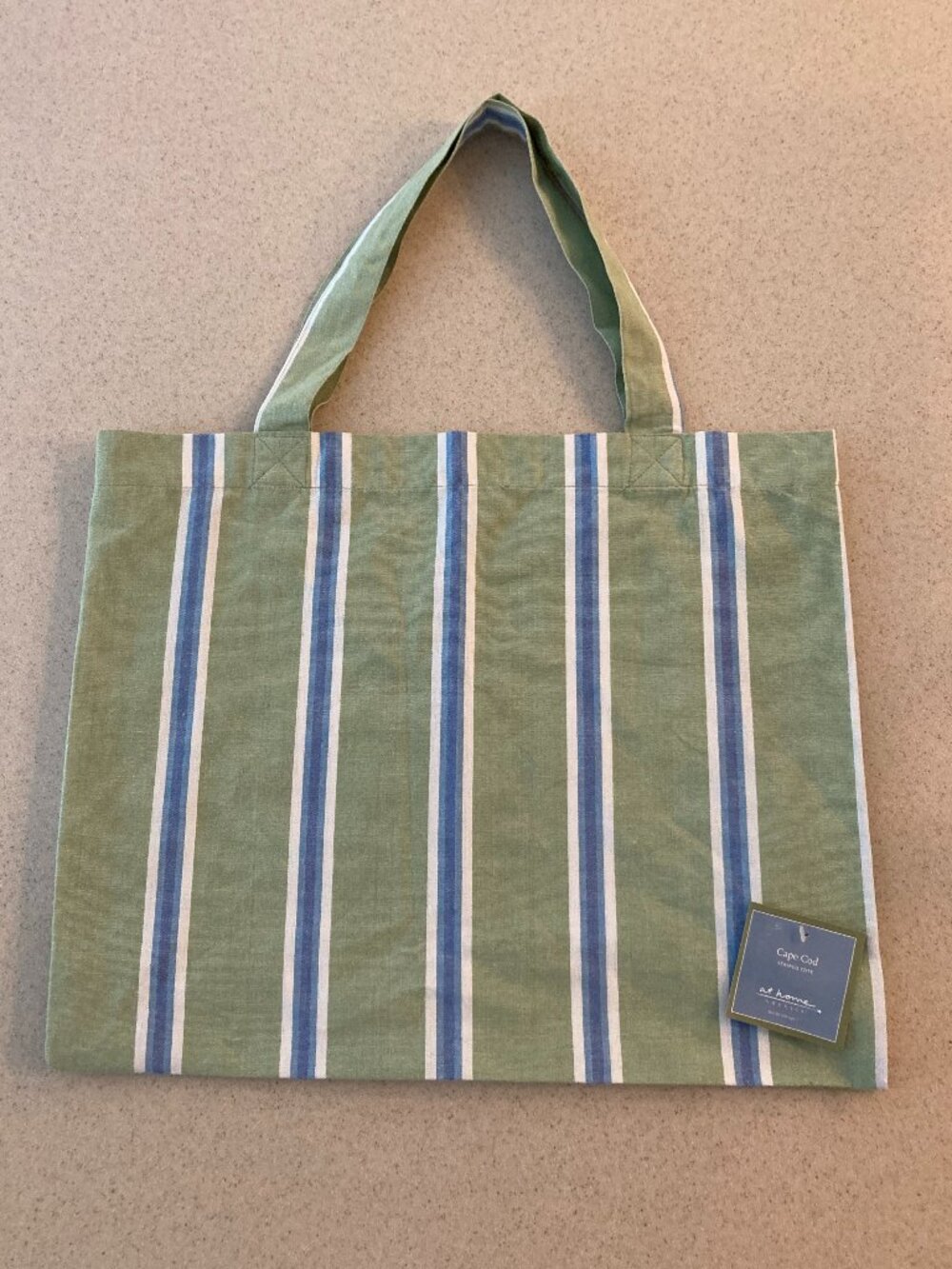 NWT At Home Cape Cod Collection Striped Canvas Tote Bag Beach Bag
